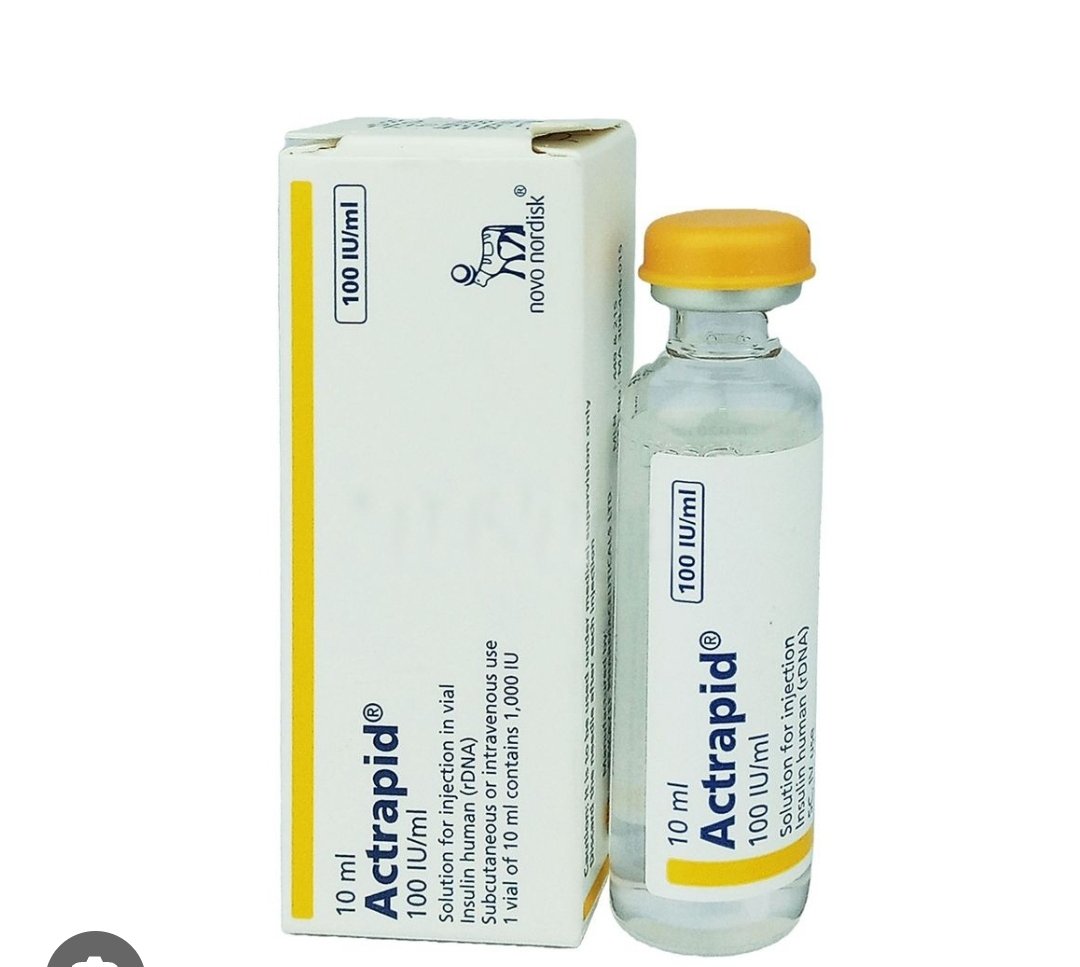 Actrapid 100 IU/ml Soluble Human Insulin Injection - 1 Vial (10ml)