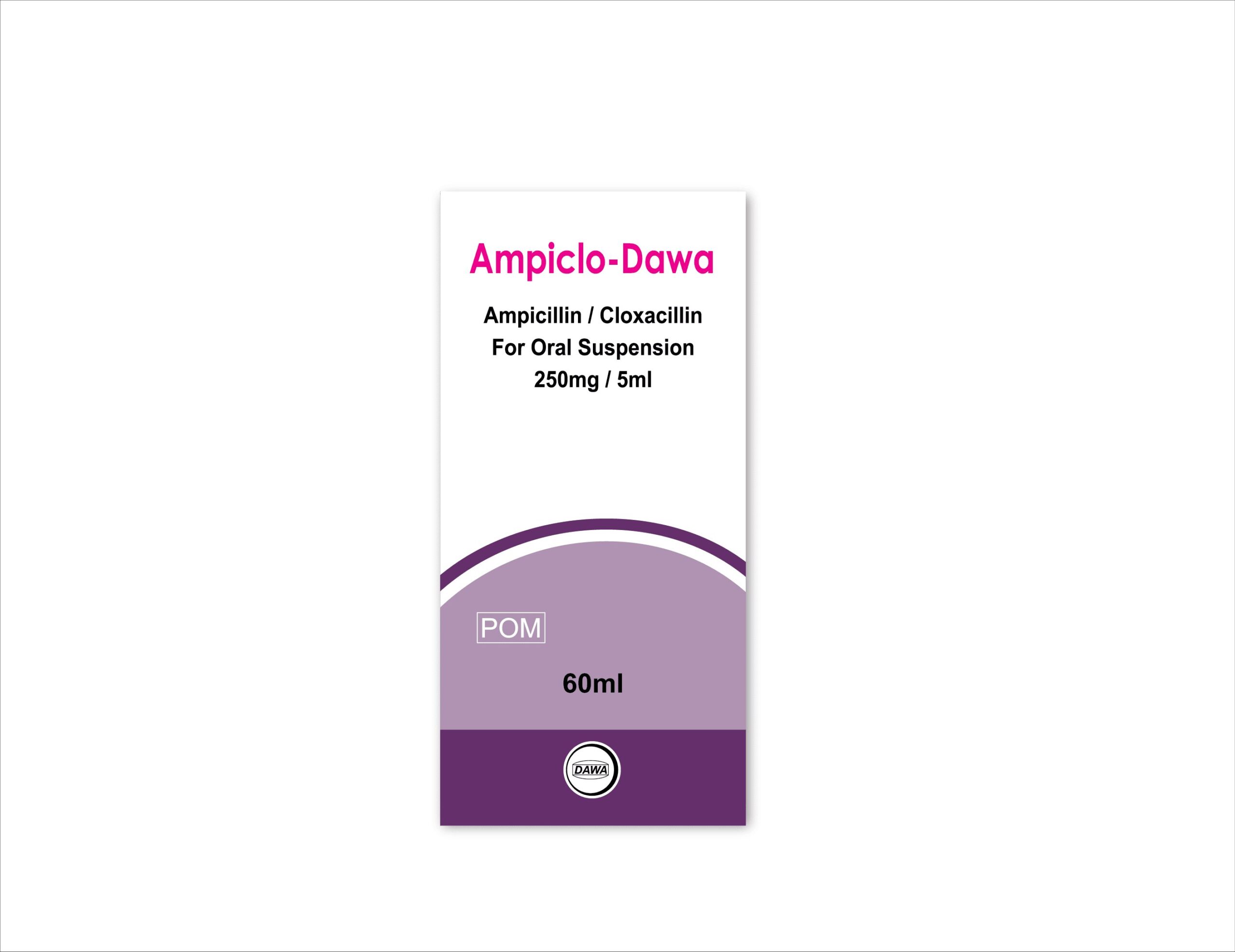 Ampiclo-Dawa 125mg/5ml (Ampicillin & Cloxacillin) Pediatric Syrup - 100ml Bottle