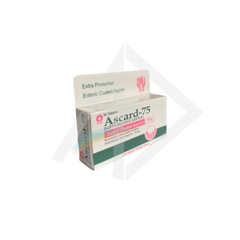 Ascard 75mg Aspirin Antiplatelet Tablets - 1 Strip of 10 Tablets