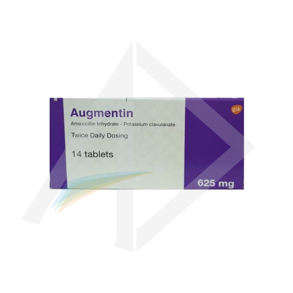 Augmentin 625mg Co-Amoxiclav Antibiotic Tablets - 1 Strip of 10 Tablets