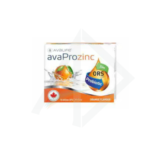 Avaprozinc Probiotic & Zinc ORS Solution (Orange) - 1 Box of 10 Sachets