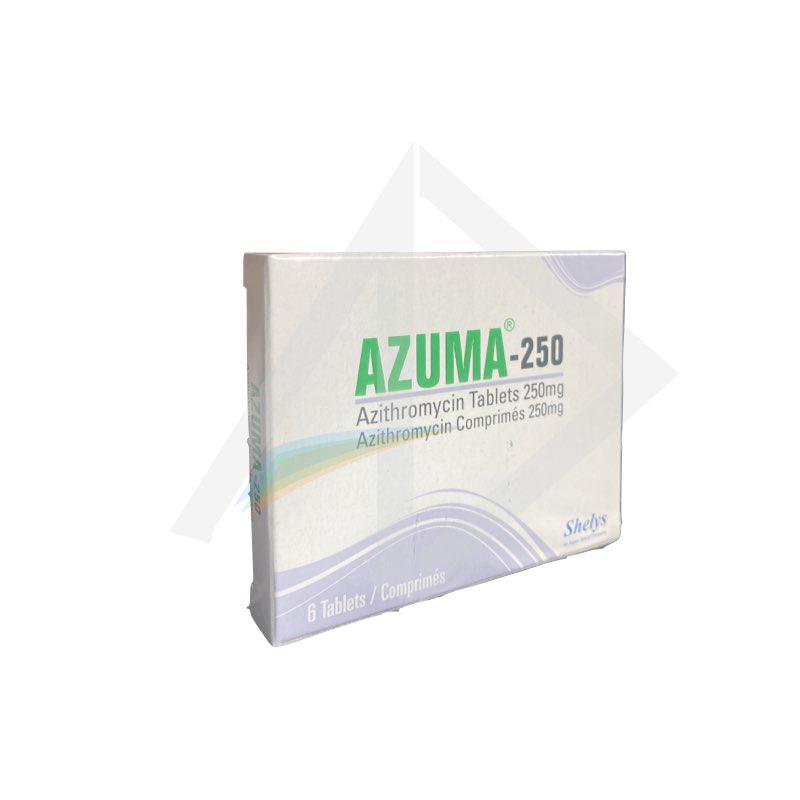 Azuma 250mg Azithromycin Antibiotic Tablets - 1 Strip of 6 Tablets
