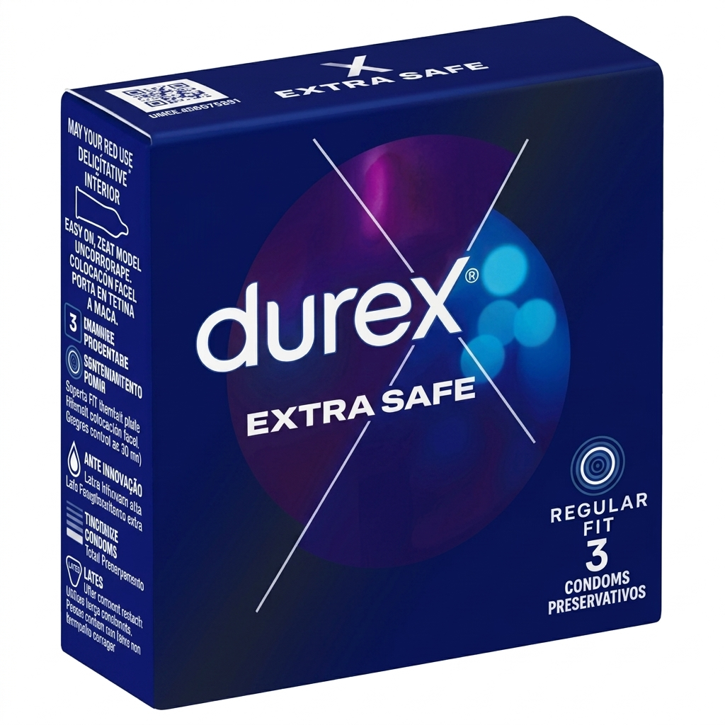 Durex Extra Safe Thick Latex Condoms - 1 Pack of 3 Condoms