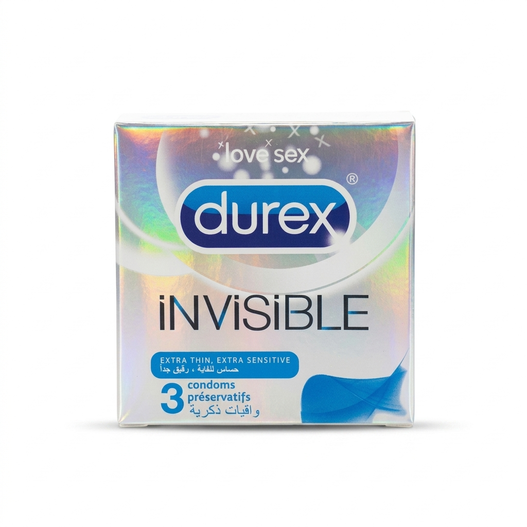 Durex Invisible Ultra Thin Condoms - 1 Pack of 3 Condoms