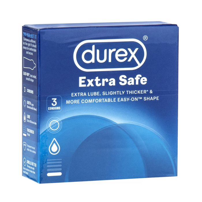 Durex Extra Safe Thick Latex Condoms - 1 Pack of 3 Condoms