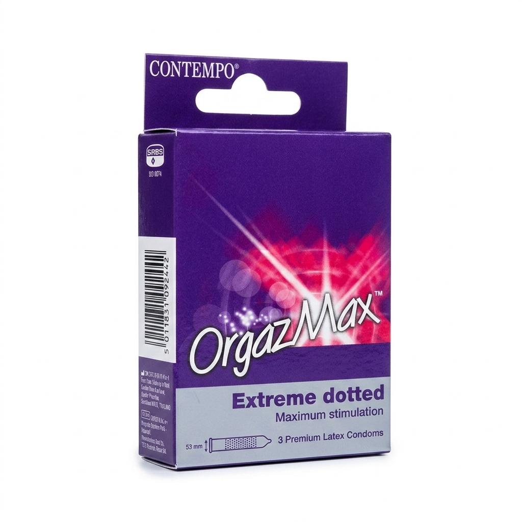 OrgazMax Extreme Dotted Latex Condoms - 1 Pack of 3 Condoms
