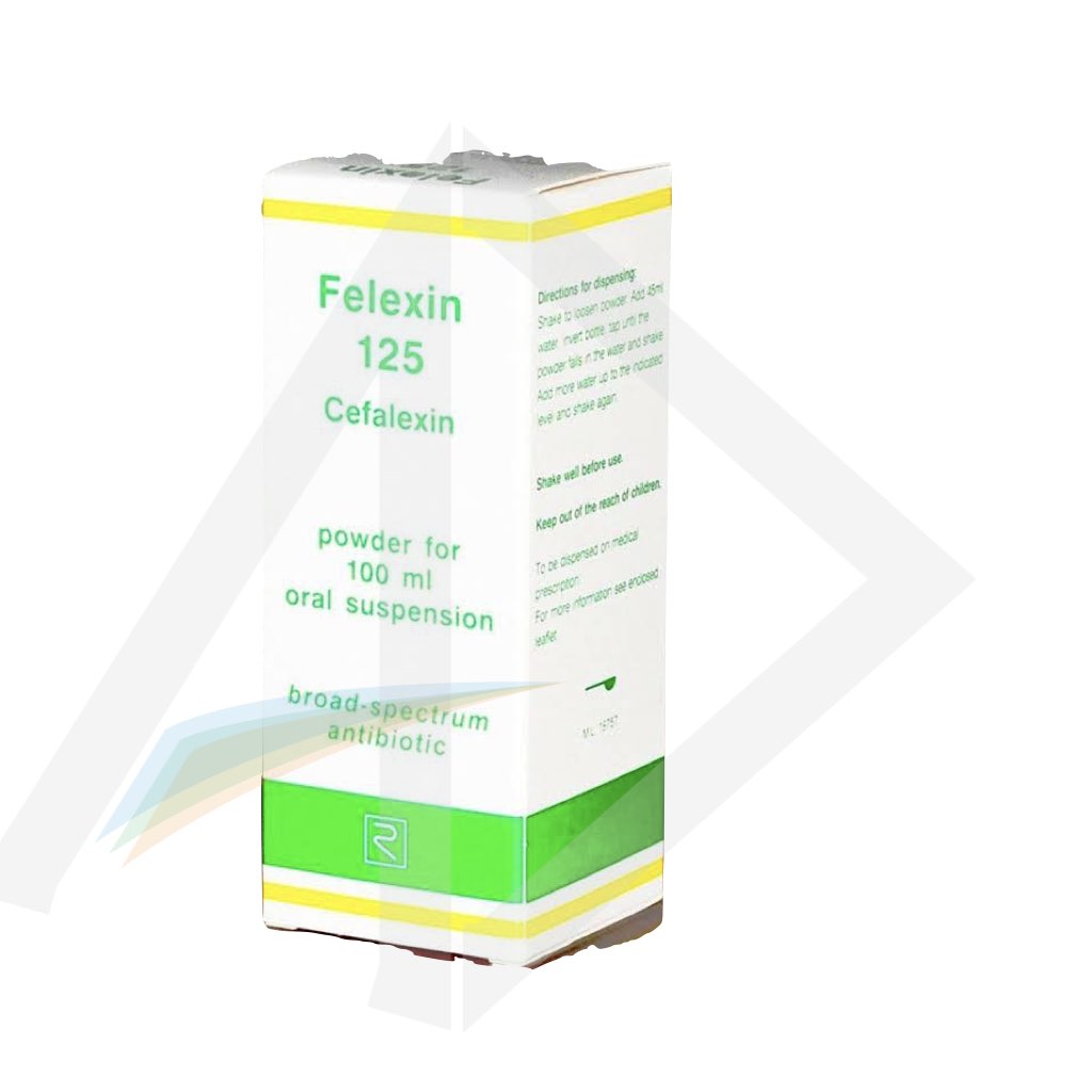 Felexin 125mg/5ml Cephalexin Pediatric Dry Suspension - 100ml Bottle