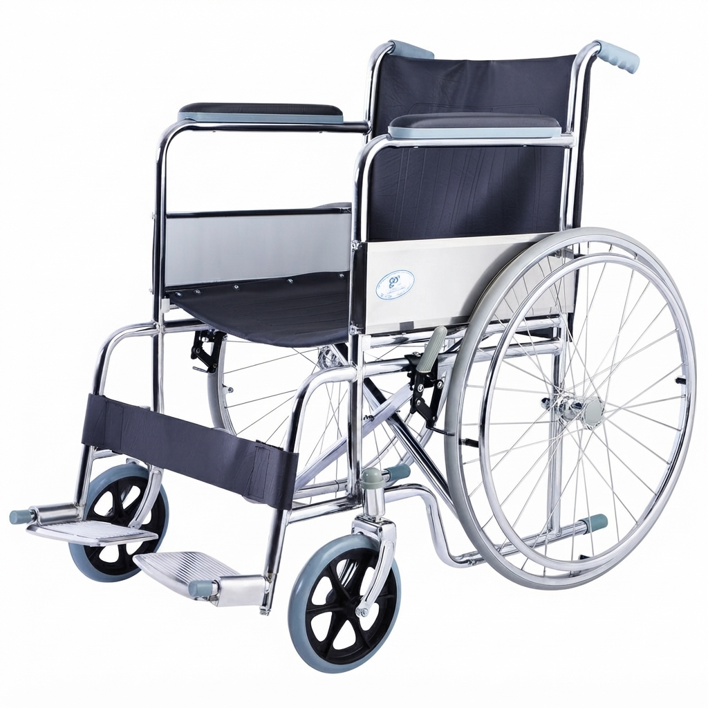 Heavy-Duty Foldable Transit Wheelchair - 1 Unit