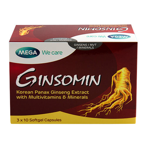 Ginsomin Ginseng & Multivitamin Capsules - 1 Strip of 10 Capsules