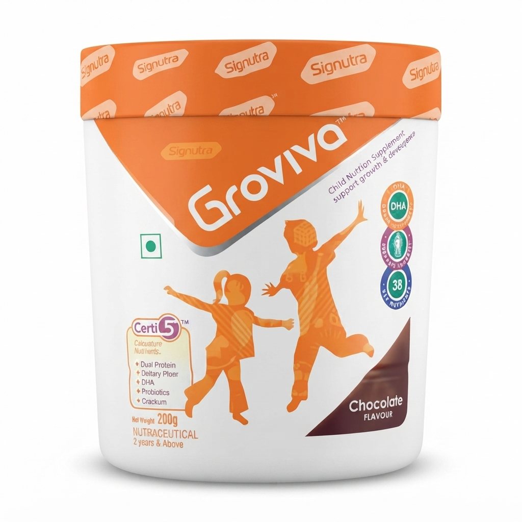 Groviva Nutritional Supplement Powder for Children, Chocolate Flavor, 200g