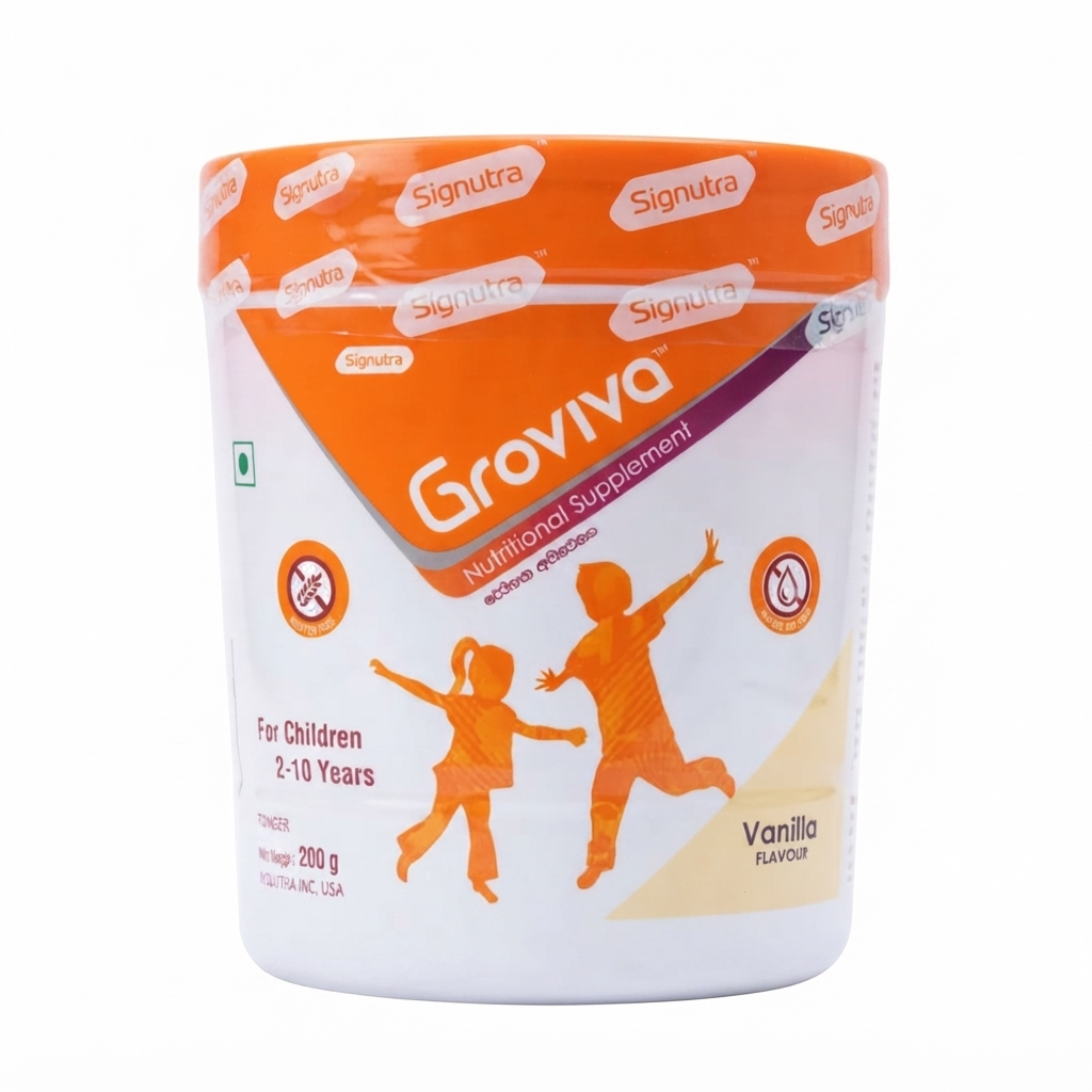 Groviva Nutritional Supplement Powder for Children, Vanilla Flavor, 200g