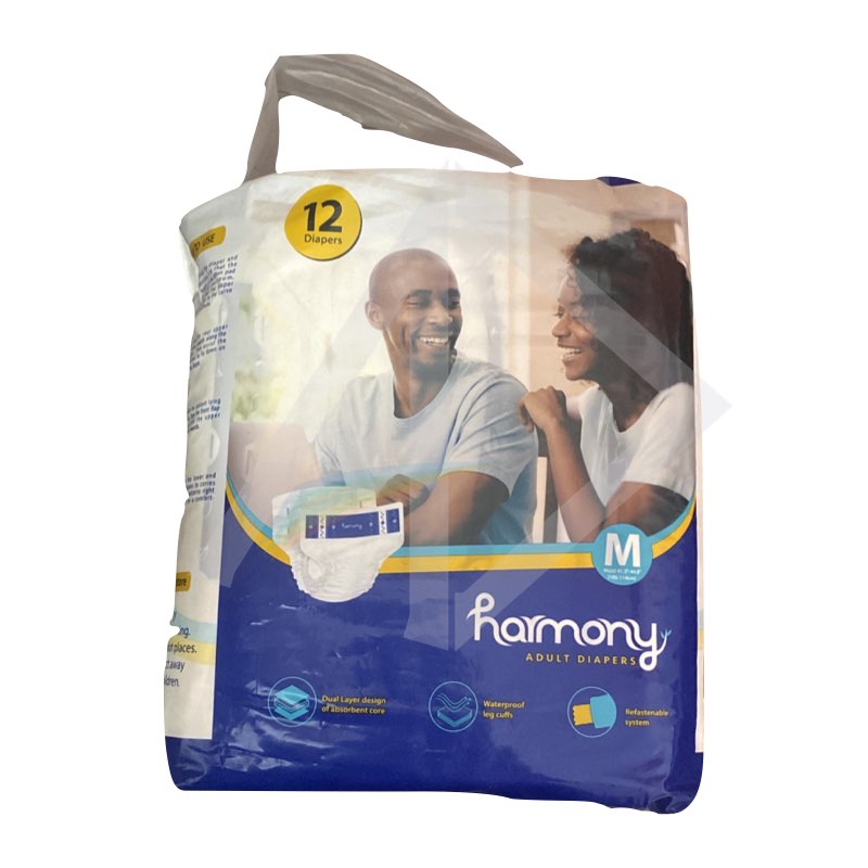 Harmony Adult Incontinence Diapers - 1 Pack of 12 Diapers