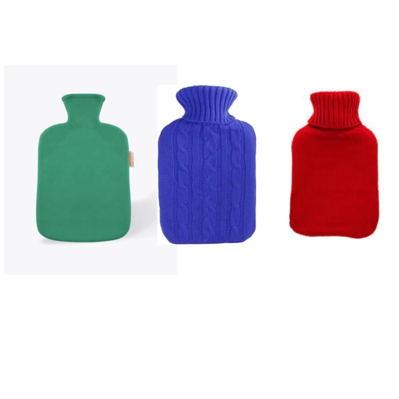 Leakproof Rubber Hot Water Bottle with Soft Cloth Cover - 1 Unit