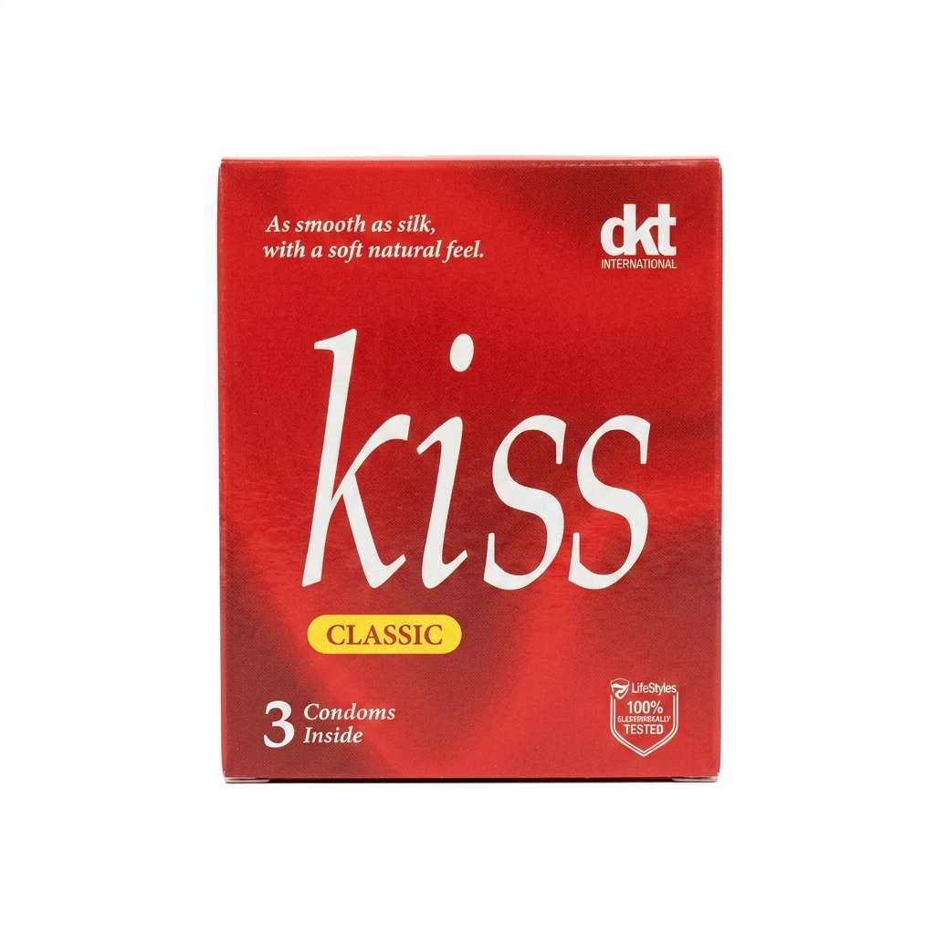 Kiss Classic Natural Latex Condoms - 1 Pack of 3 Condoms