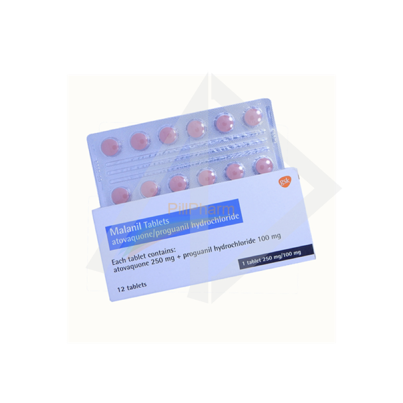 Malanil Adult Antimalarial Tablets (Atovaquone & Proguanil) - 1 Pack of 12 Tablets