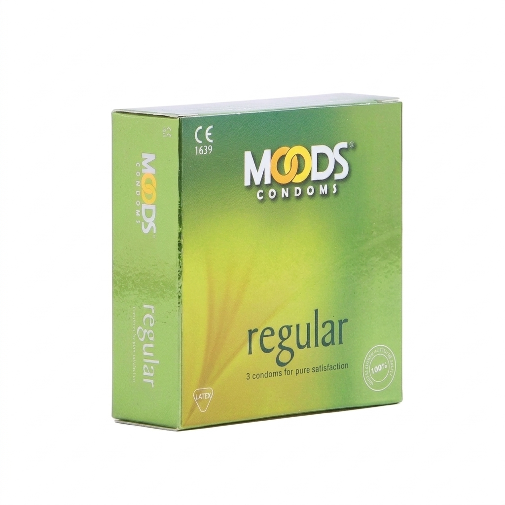Moods Regular Natural Latex Condoms - 1 Pack of 3 Condoms