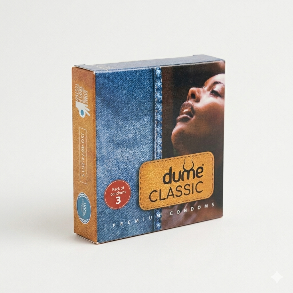 Dume Classic Plain Natural Latex Condoms - 1 Pack of 3 Condoms