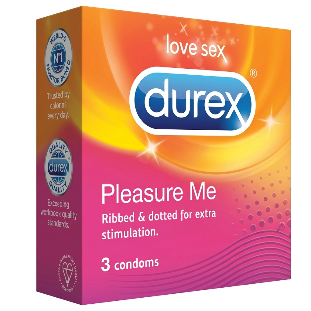 Durex Pleasure Me Ribbed & Dotted Condoms - 1 Pack of 3 Condoms