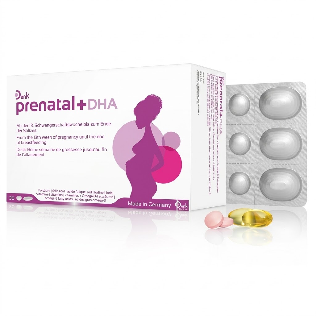 Denk Pharma Prenatal + DHA Supplements - 1 Pack of 30 Tablets & Capsules