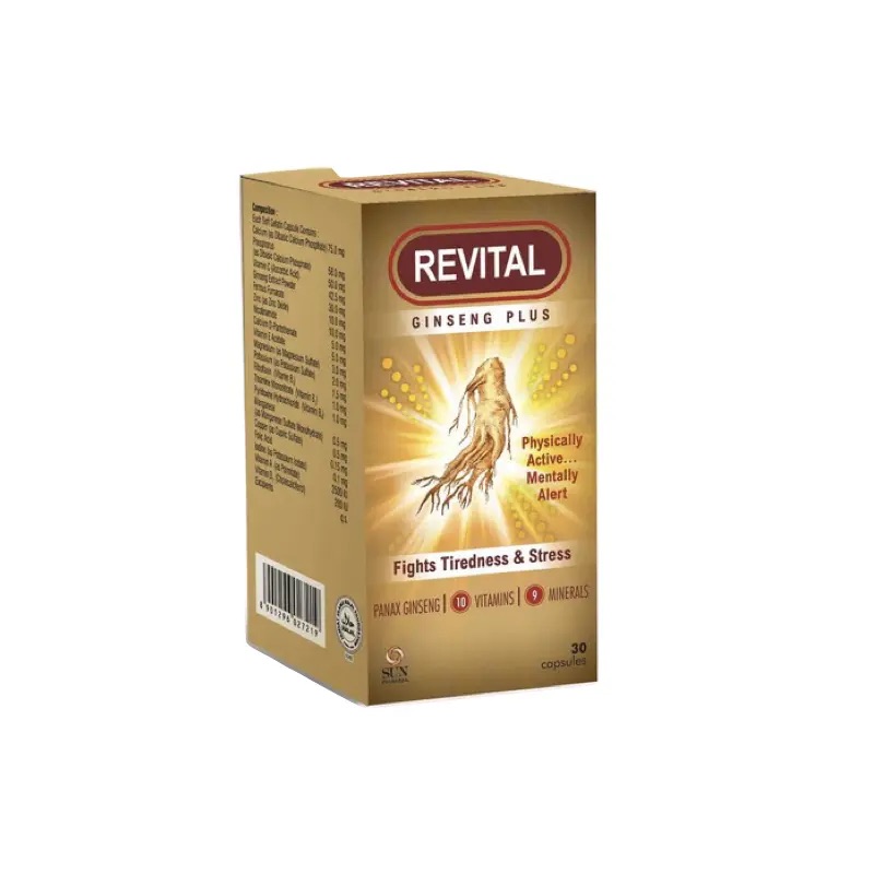 Revital Ginseng & Multivitamin Capsules - 1 Bottle of 30 Capsules