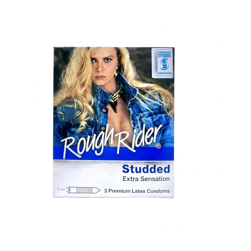 Rough Rider Studded Latex Condoms - 1 Pack of 3 Condoms