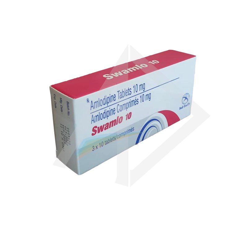 Swamlo 10mg Amlodipine Antihypertensive Tablets - 1 Strip of 10 Tablets