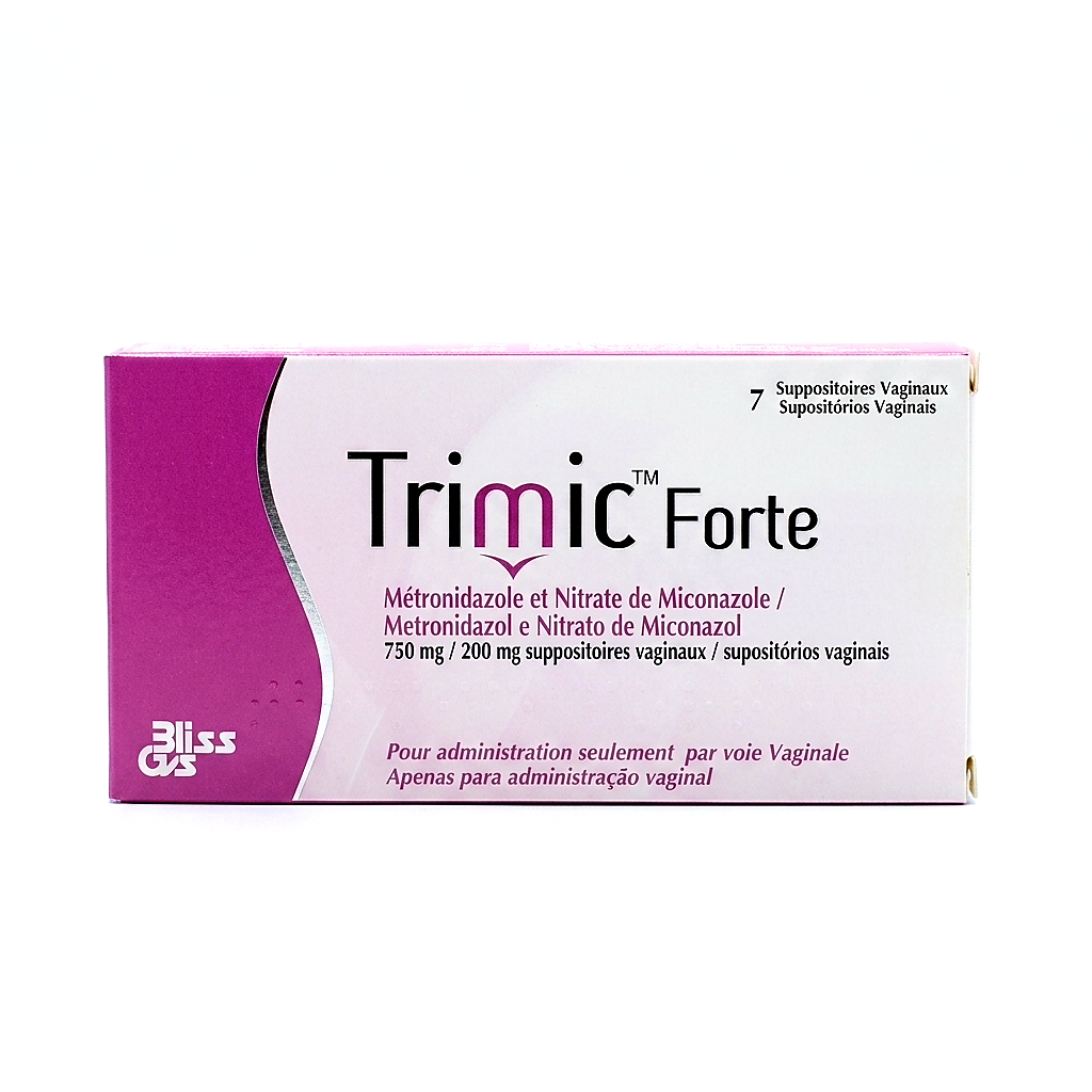 Trimic Forte Miconazole & Metronidazole Vaginal Pessaries - 1 Strip of 7 Suppositories