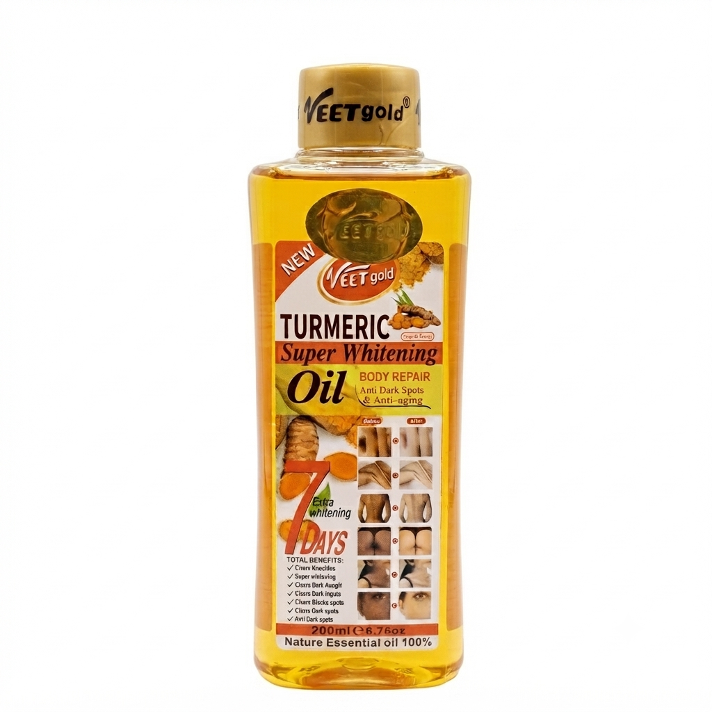 Veet Gold Turmeric Brightening Body Oil - 200ml Bottle