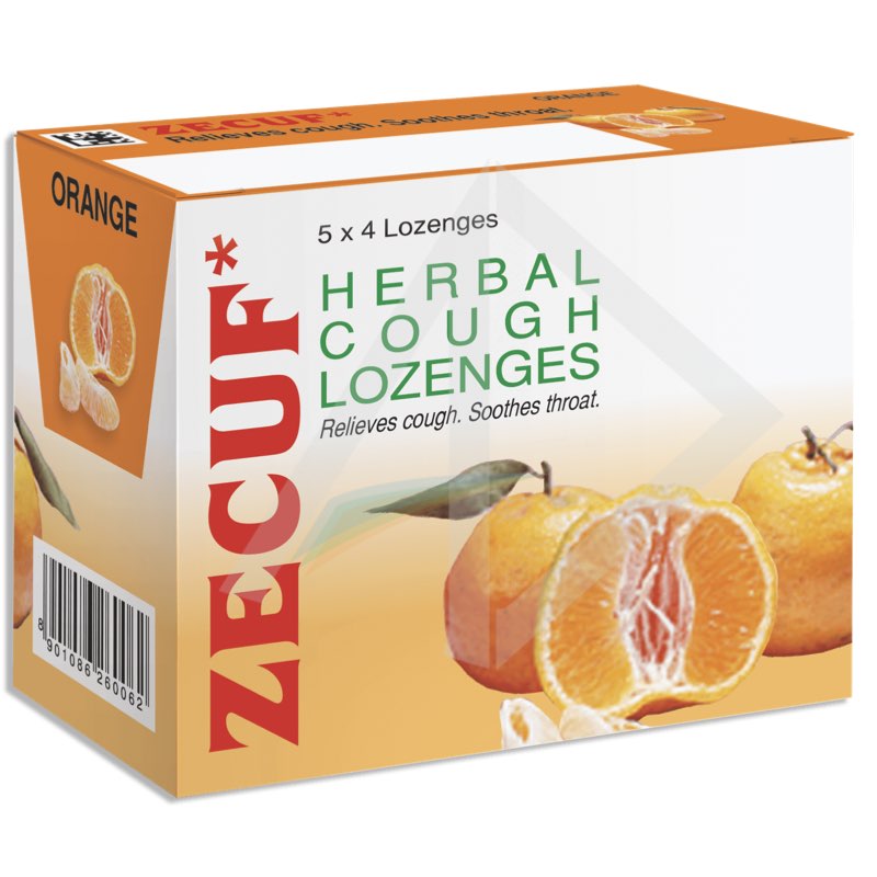 Zecuf Herbal Cough Lozenges with Orange Flavour - 20pcs
