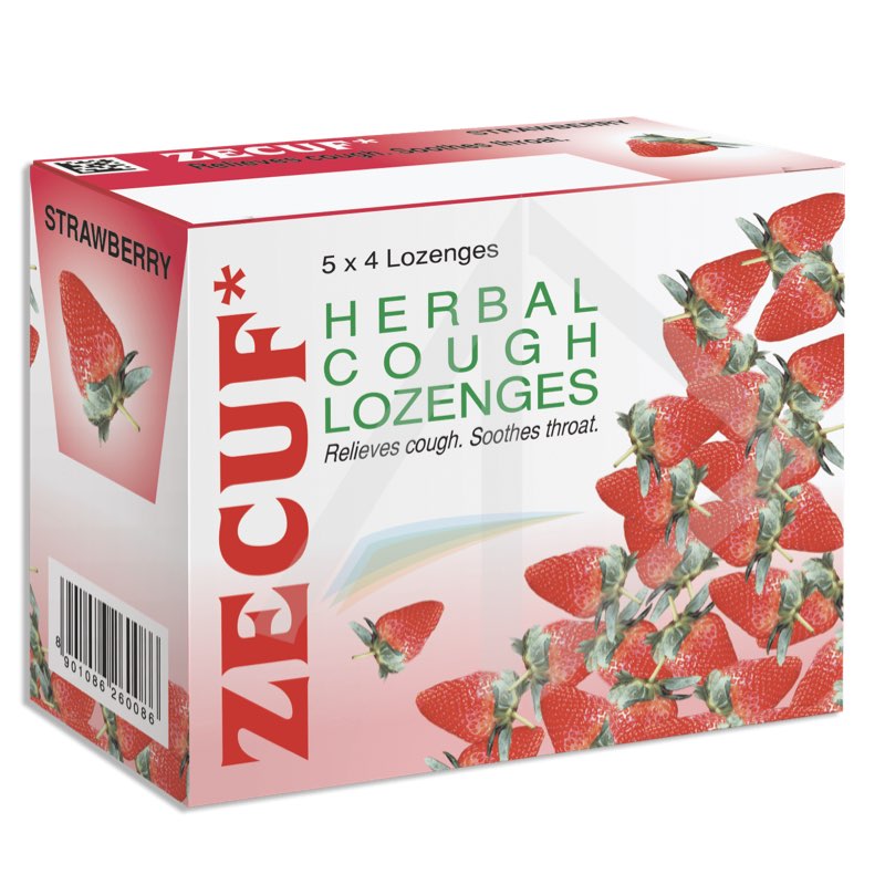 Zecuf Herbal Cough Lozenges with Strawberry Flavour - 20pcs